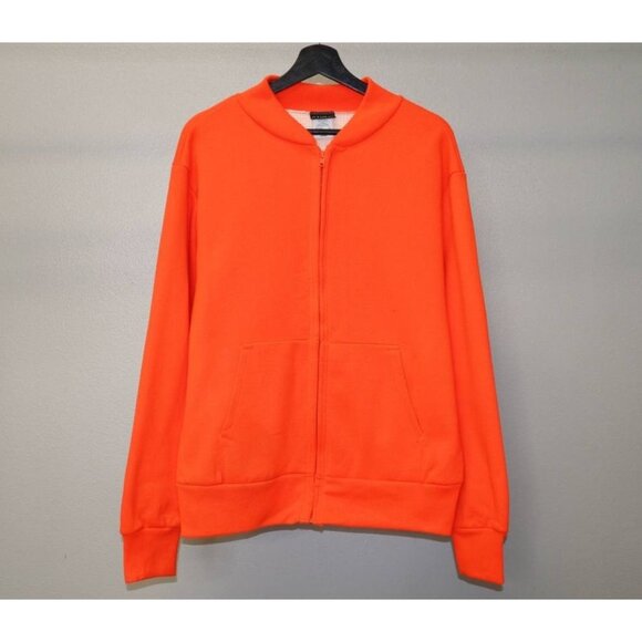 Vintage Camber USA Thermal Zip Hoodie Men's L Orange Lined Jacket - Picture 1 of 7